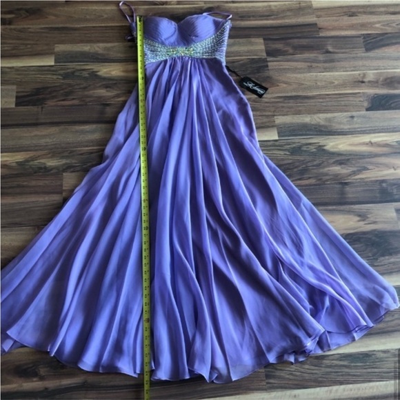 BNWT La Femme chiffon beaded gown - Picture 9 of 9